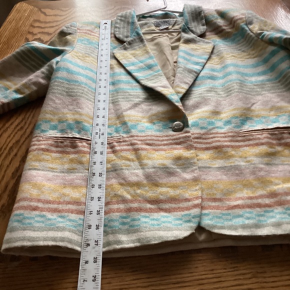Vintage Bill Blass Aztec Southwestern Womens Blazer Pastel Large Y2K Retro Women - Picture 6 of 12